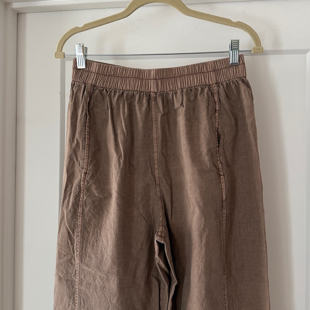 NWT Free People Preppy Poplin Pull-On Pants In Bison
